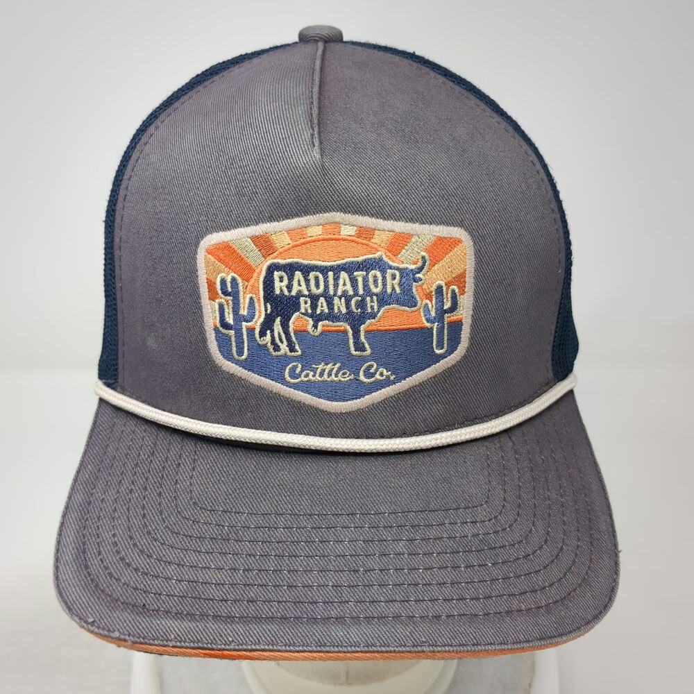 Dale Brisby 5 Panel Blue One Size Trucker Mesh Rope Radiator Ranch Cattle hat - Picture 2 of 9